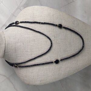 Vintage Artisan Crafted Faceted Blue Sapphire  Necklace
